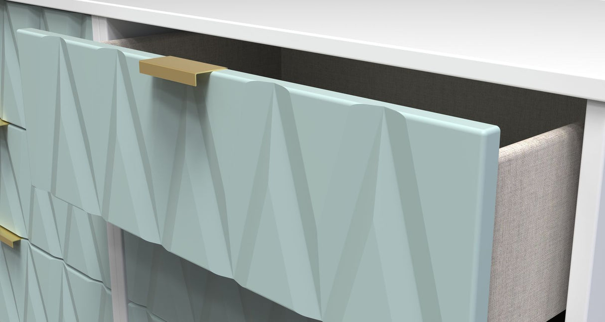 Diamond 6 Drawer Midi Chest with Gold Hairpin Legs