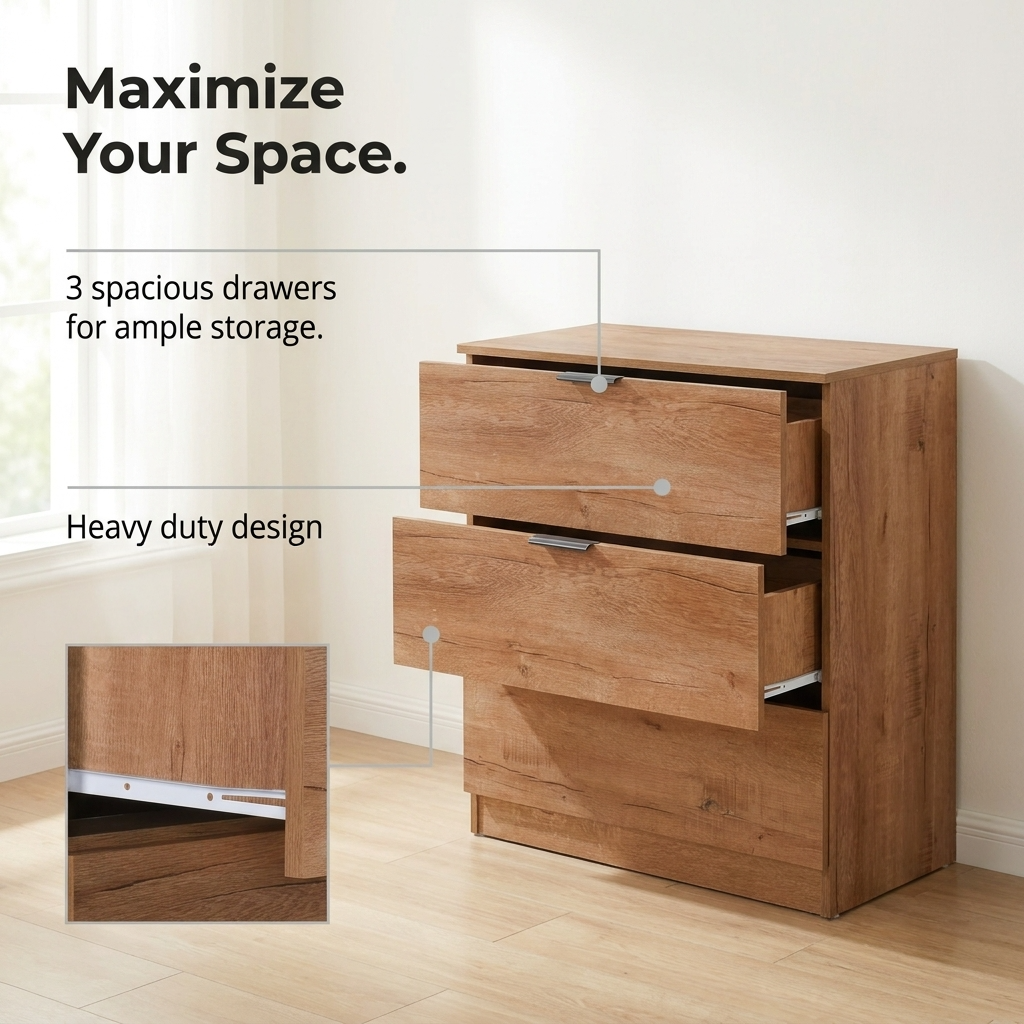 Richmond 3 Drawer Chest of Drawers