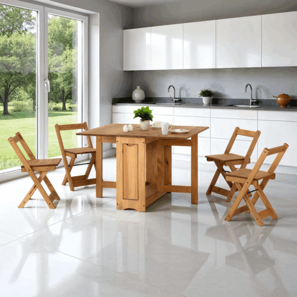 Santos Butterfly Folding Space Saving Dining Set