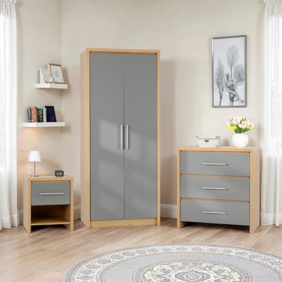 Seville 2 Door Wardrobe 3 Piece Bedroom Set