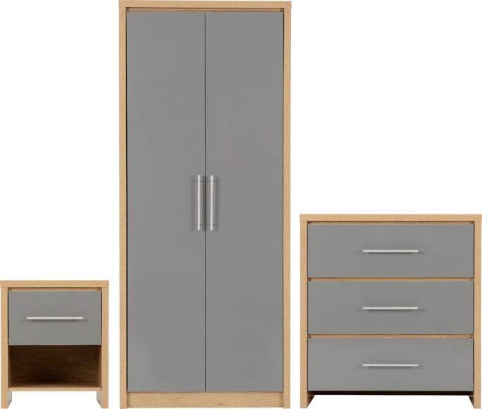 Seville 2 Door Wardrobe 3 Piece Bedroom Set