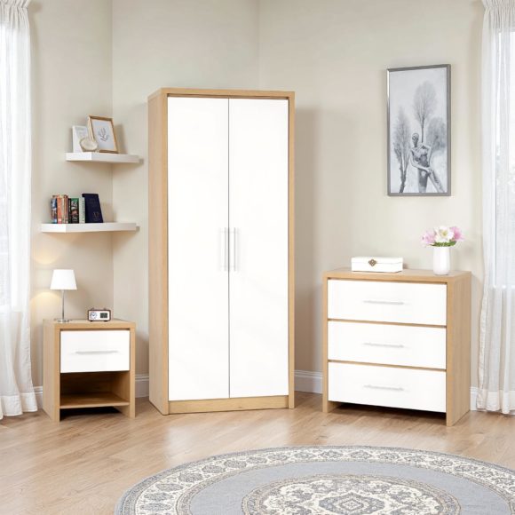 Seville 2 Door Wardrobe 3 Piece Bedroom Set