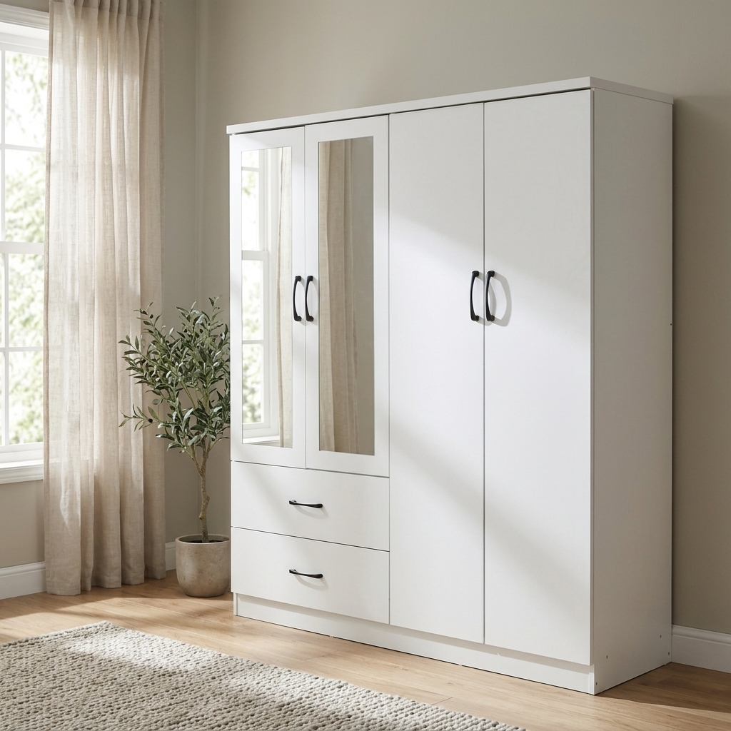 Paddington 4 Door Wardrobe & 7 Drawer Chest 3 Piece Bedroom Set