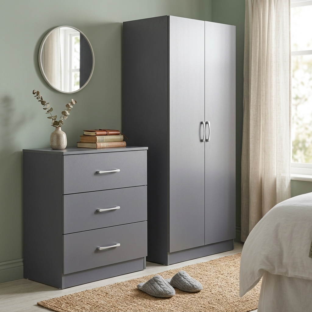 Highbury 2 Door Double Wardrobe & 3 Drawer Chest 2 Piece Bedroom Set