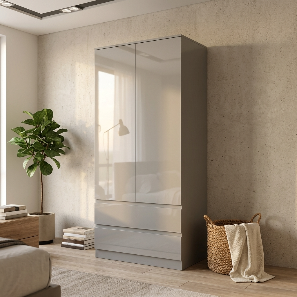 Soho 2 Door Wardrobe, 4 Drawer Chest & Bedside Table Bedroom Set