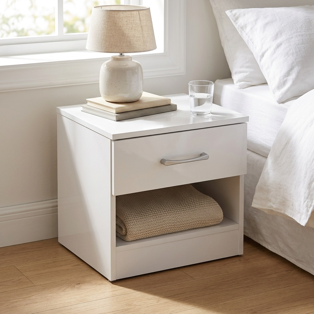 Highbury 2 Door Double Wardrobe & 1 Drawer Bedside 3 Piece Bedroom Set