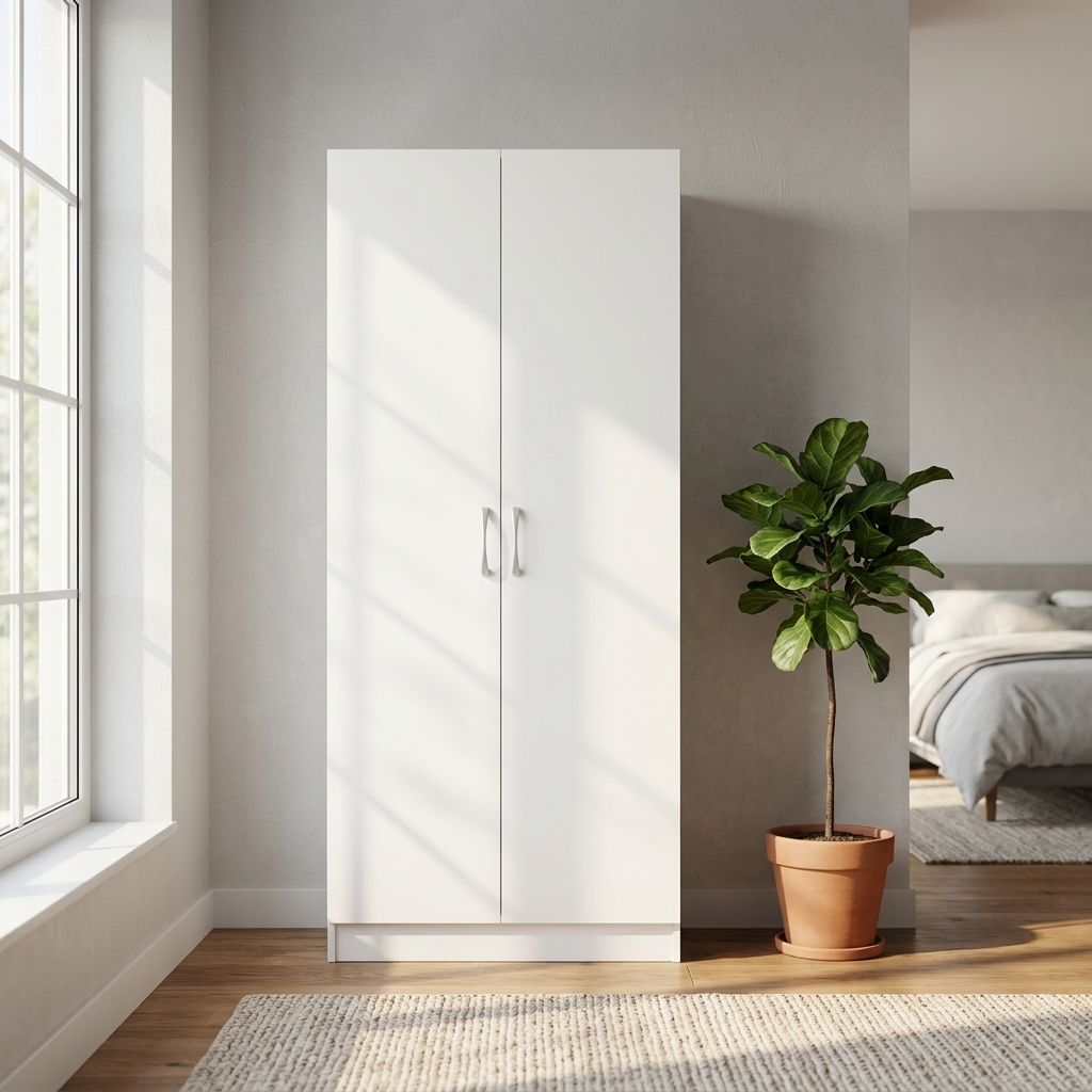 Highbury 2 Door Double Wardrobe & 1 Drawer Bedside 3 Piece Bedroom Set