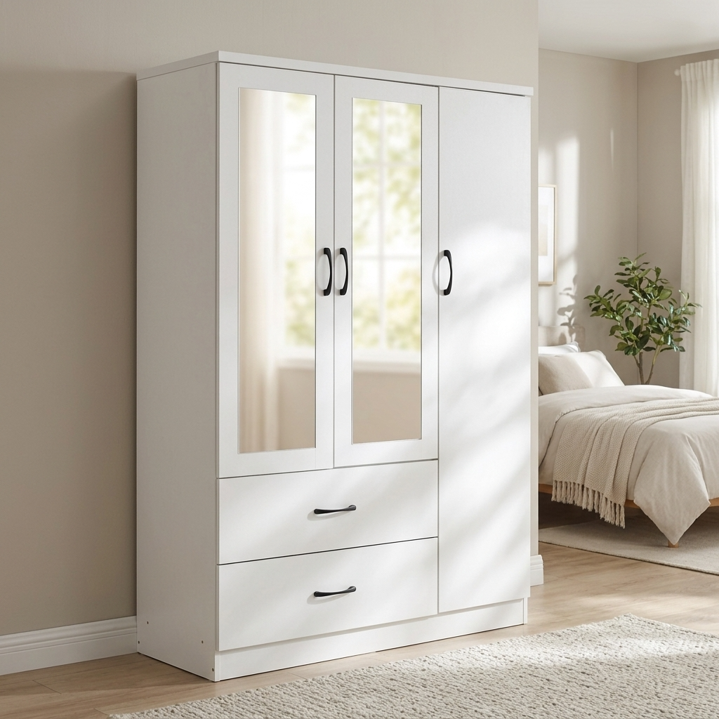 Paddington 3 Door 2 Drawer Mirrored Wardrobe