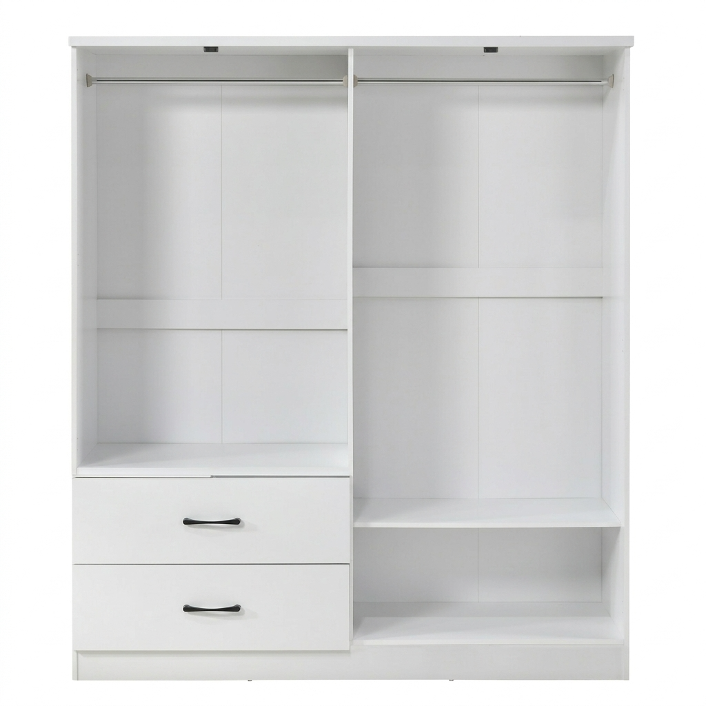 Paddington 4 Door 2 Drawer Mirrored Wardrobe