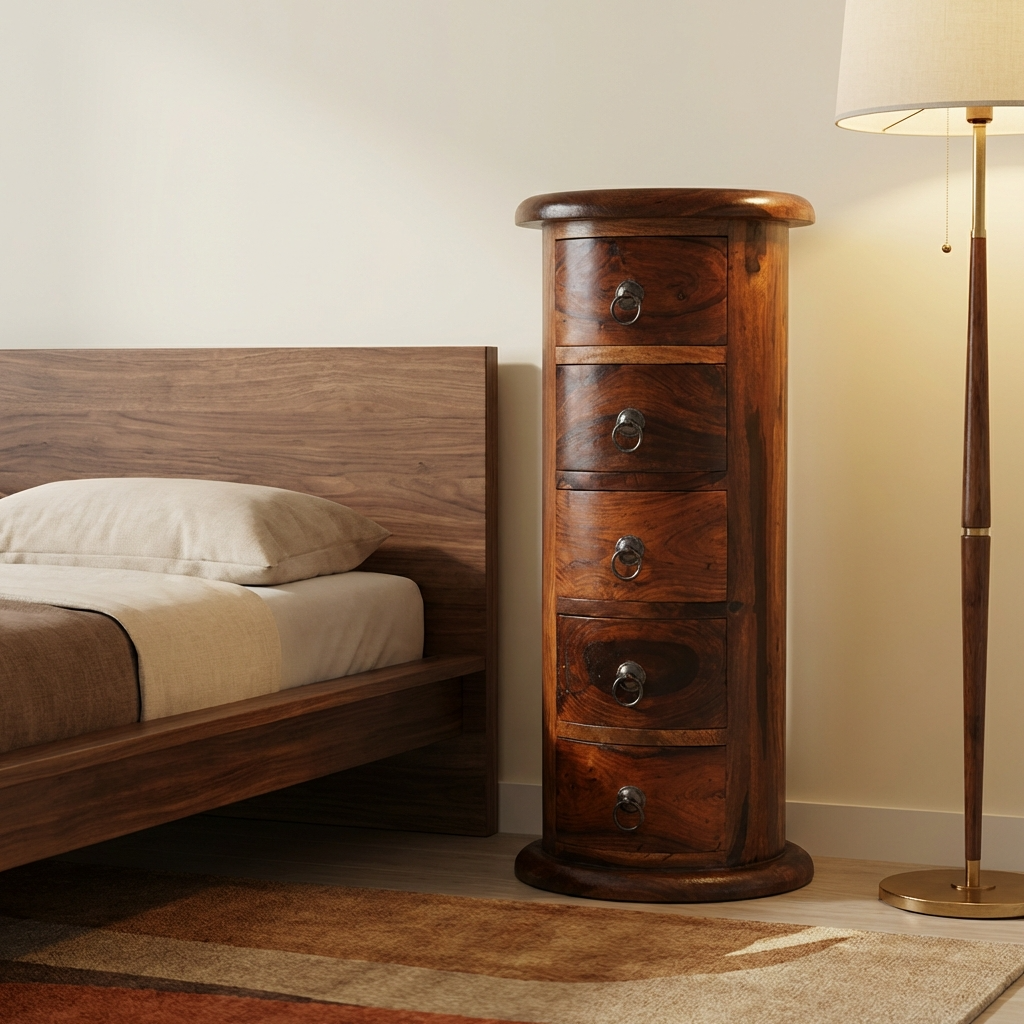 Denali 5 Drawer Slim Drum Chest of Drawers