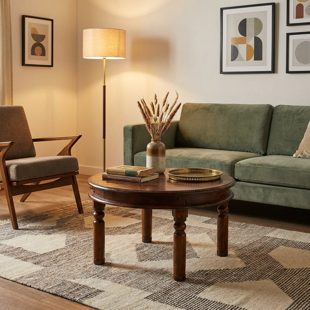 Denali 70cm Round Thacket Coffee Table