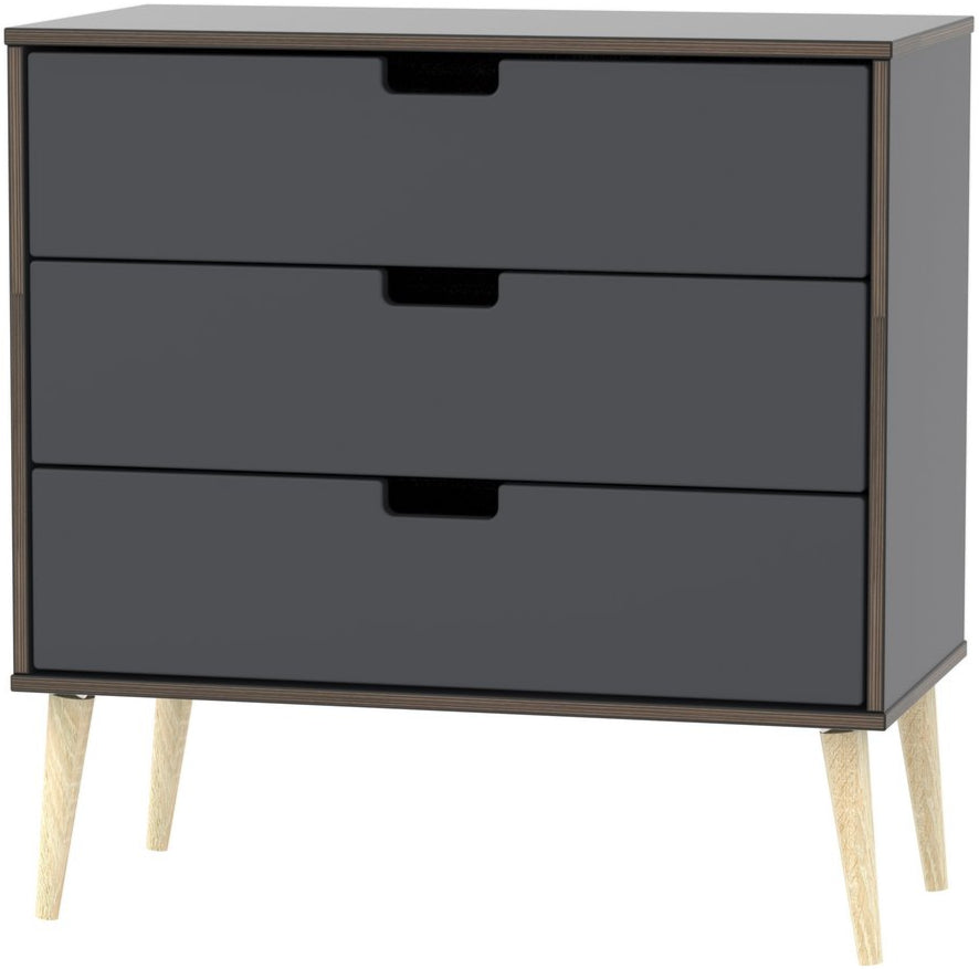 Shanghai 3 Drawer Chest with Wood Legs