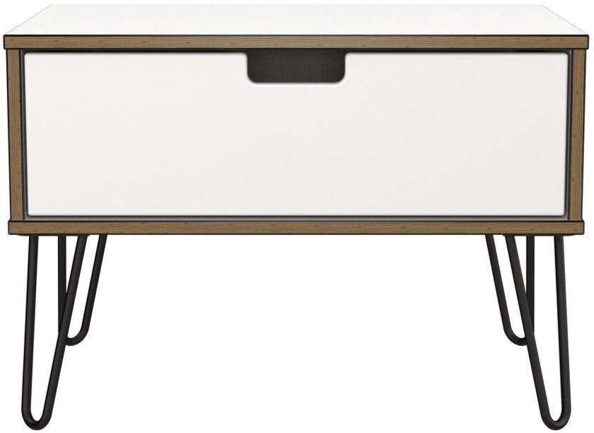 Shanghai 1 Drawer Bedside Table with Black Hairpin Legs