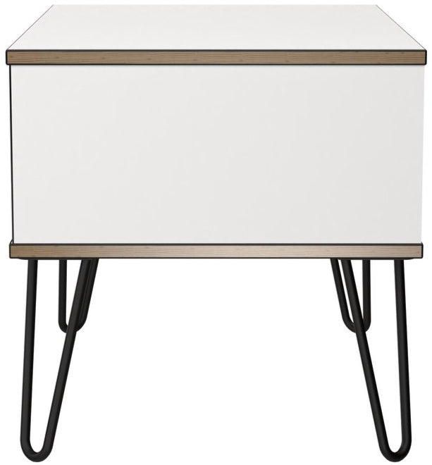 Shanghai 1 Drawer Bedside Table with Black Hairpin Legs