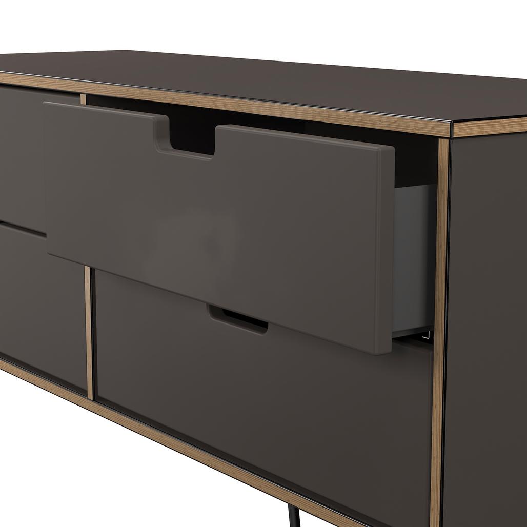 Shanghai 4 Drawer Bed Box with Black Hairpin Legs