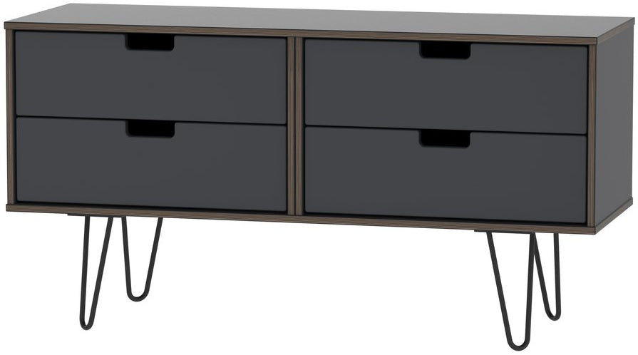 Shanghai 4 Drawer Bed Box with Black Hairpin Legs