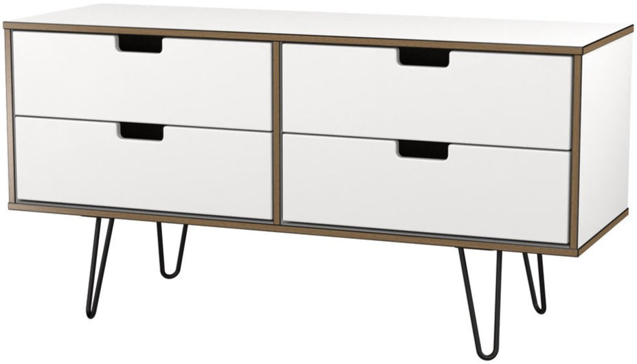 Shanghai 4 Drawer Bed Box with Black Hairpin Legs