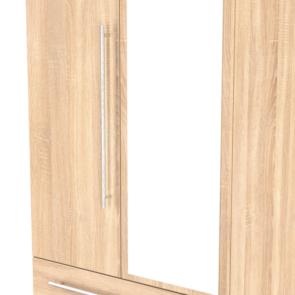 Sherwood Mirrored 2 Drawer 2 Door Double Wardrobe
