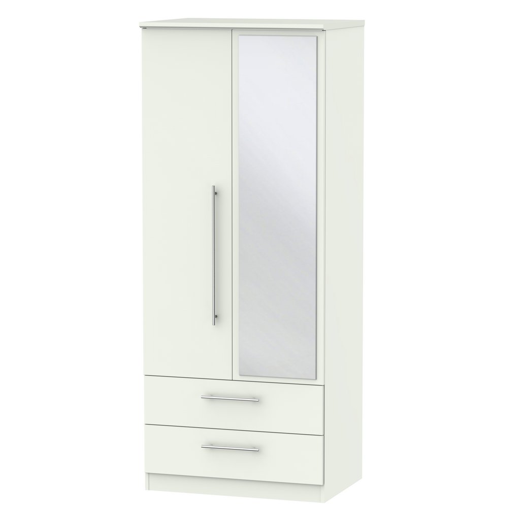 Sherwood Mirrored 2 Drawer 2 Door Double Wardrobe