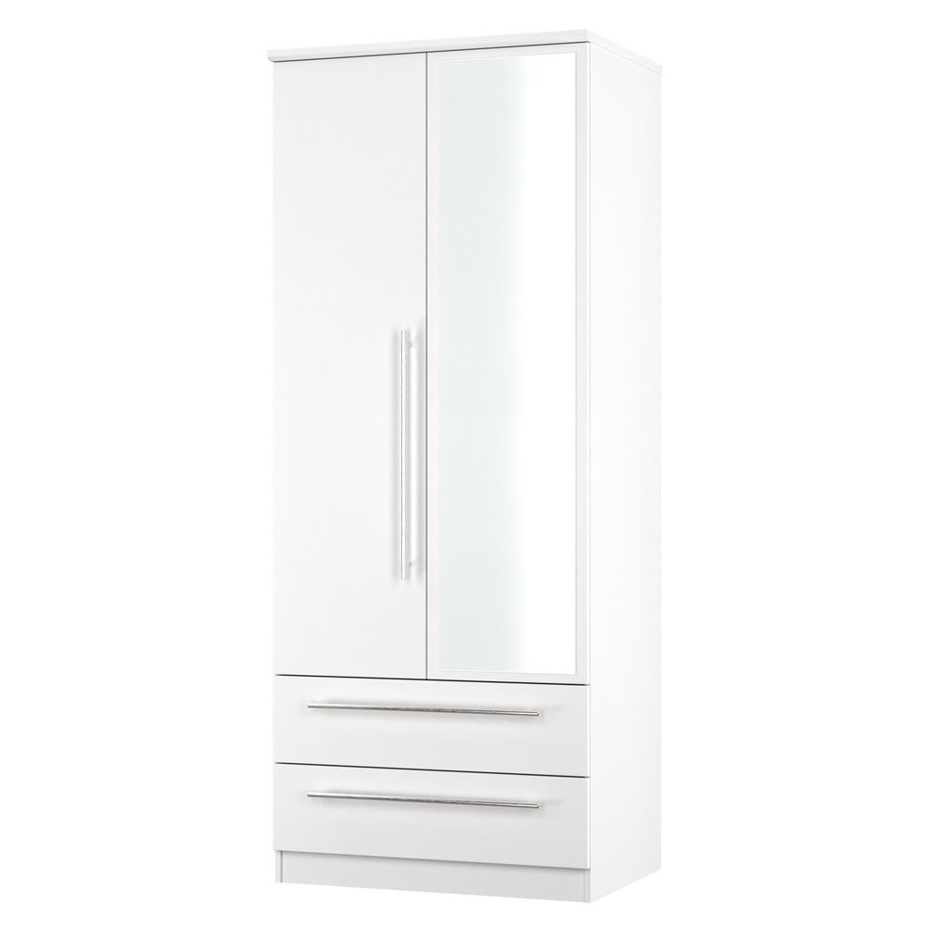 Sherwood Mirrored 2 Drawer 2 Door Double Wardrobe