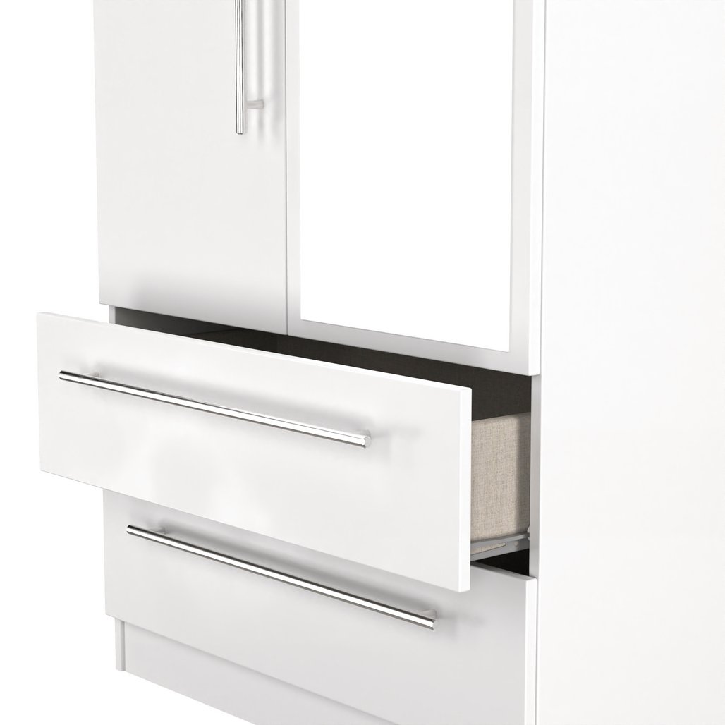Sherwood Mirrored 2 Drawer 2 Door Double Wardrobe
