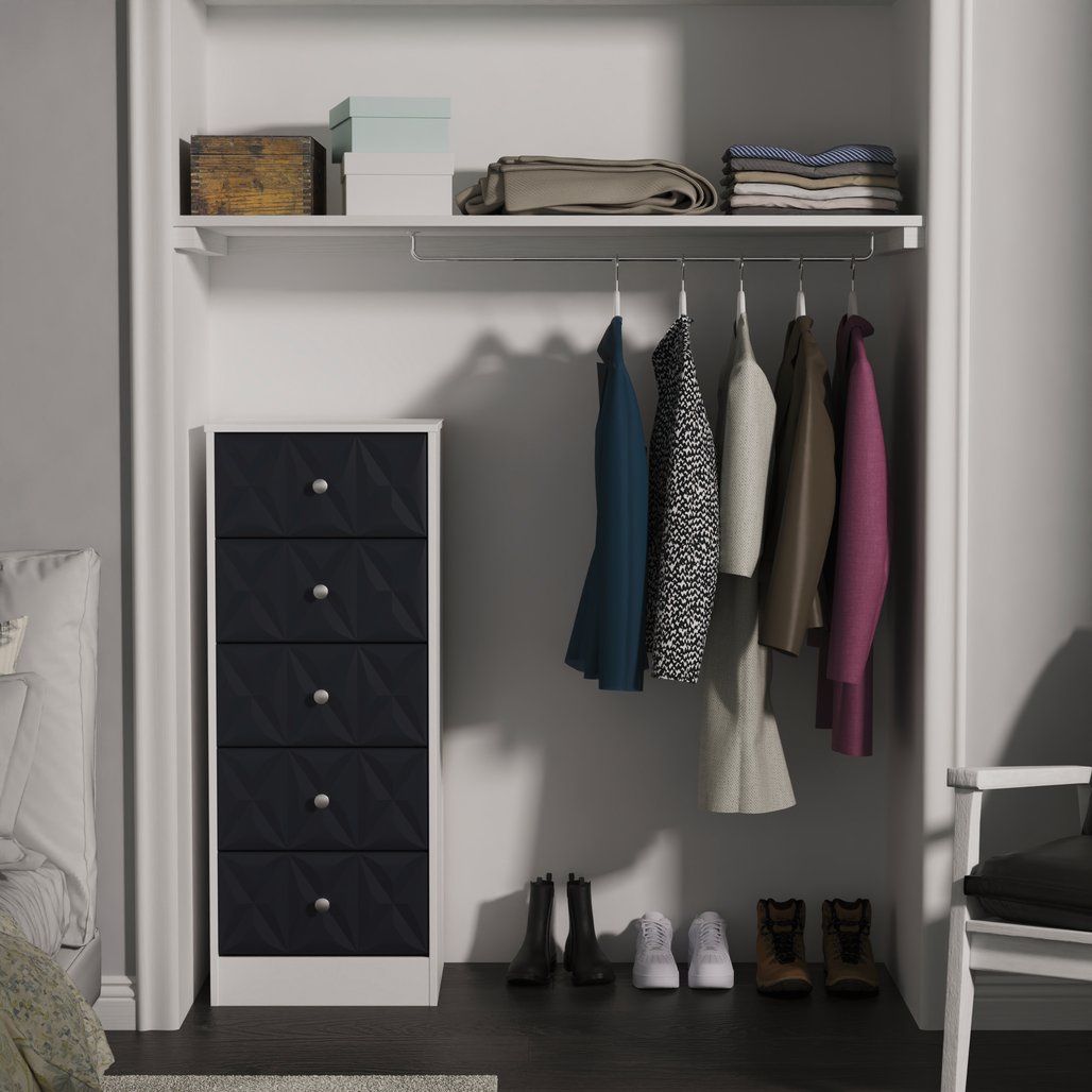 San Jose 5 Drawer Bedside Table
