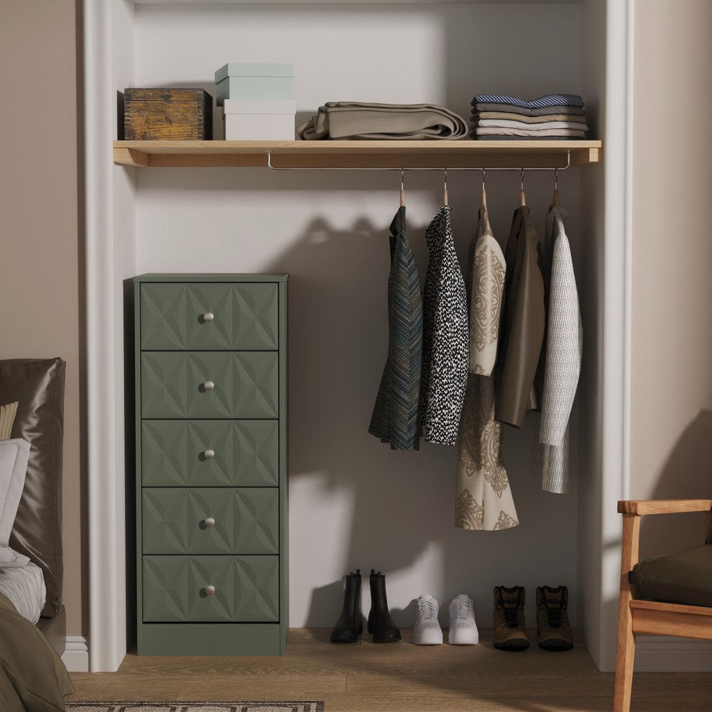 San Jose 5 Drawer Bedside Table