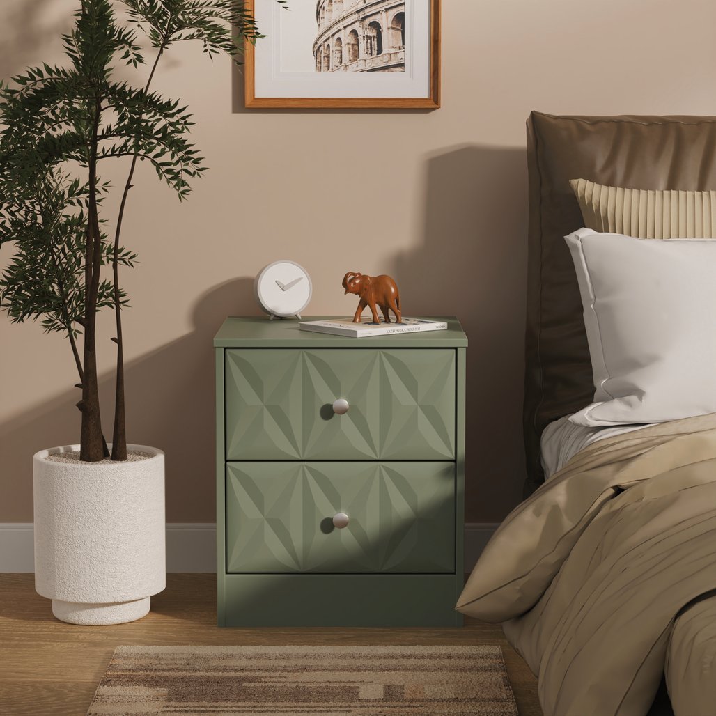 San Jose 2 Drawer Bedside Table