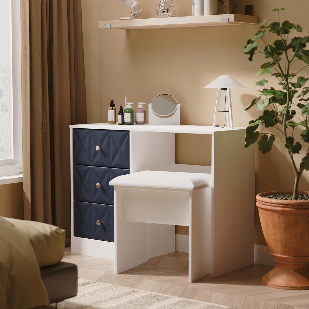 San Jose 3 Drawer Single Pedestal Dressing Table