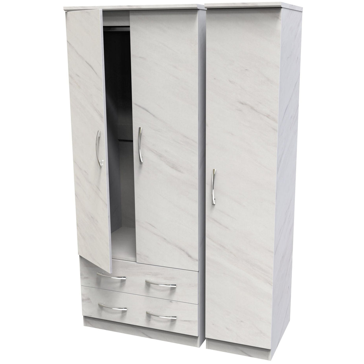 Avon 2 Drawer 3 Door Triple Wardrobe