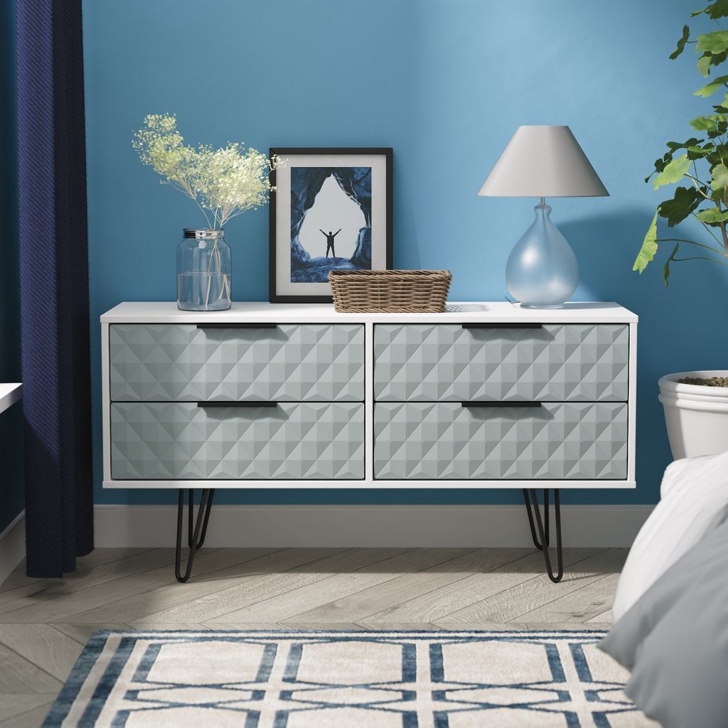 Harlequin 4 Drawer Bed Box with Black Hairpin Legs