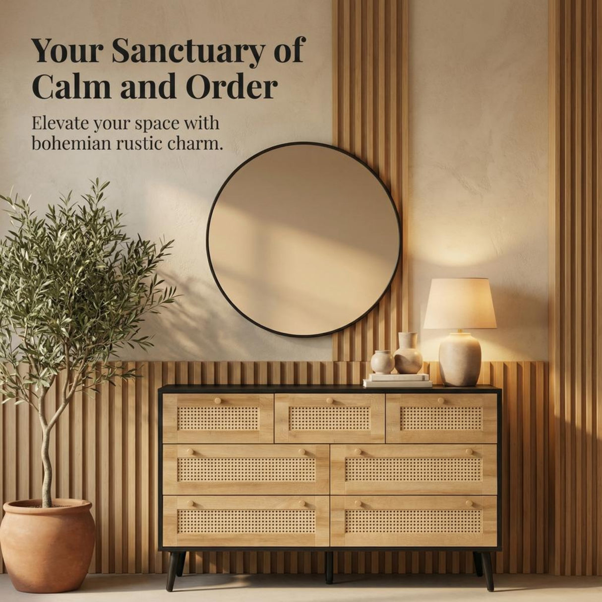 Manila Rattan 7 Drawer Chest of Drawers