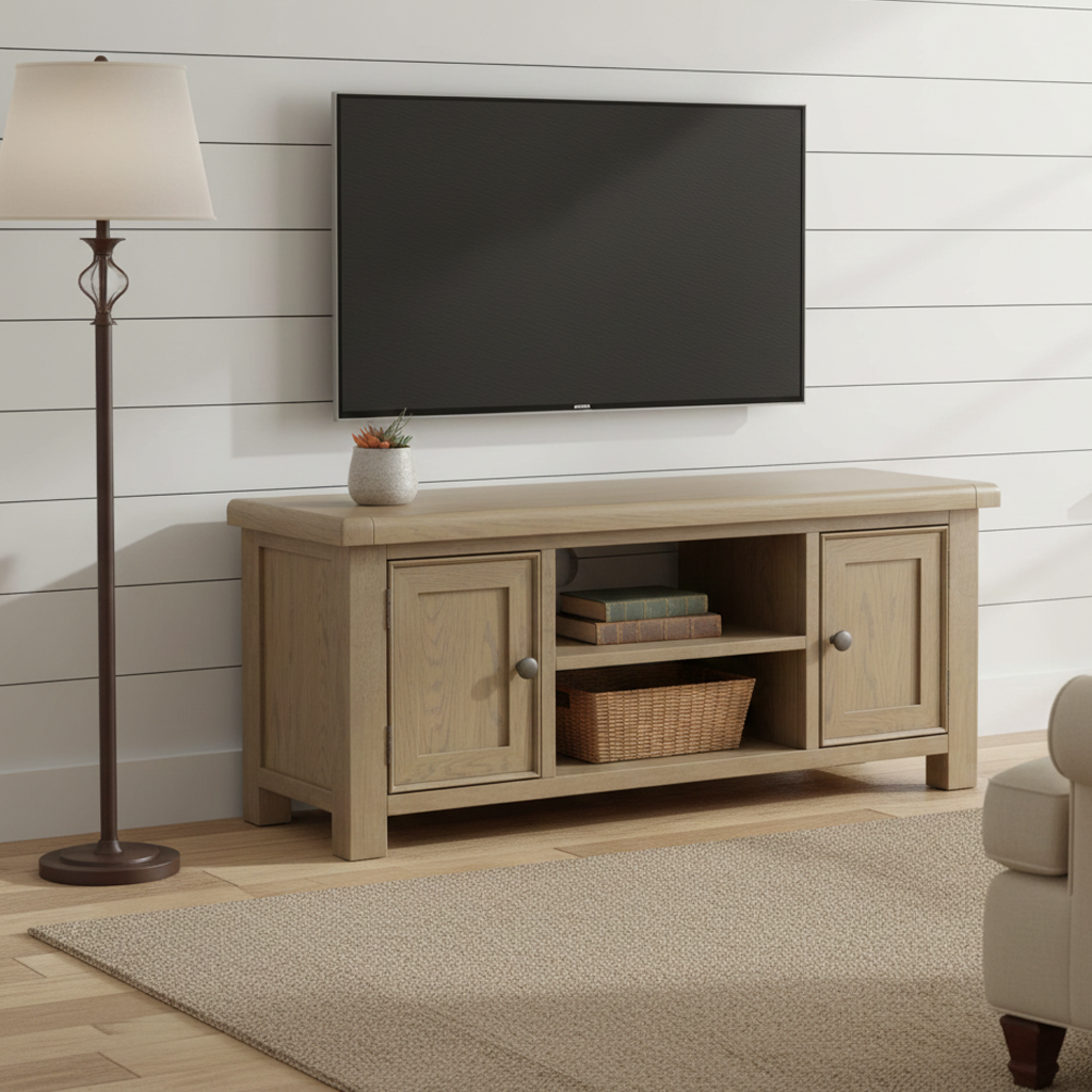 Acadia 2 Door Open Shelf Plasma TV Unit