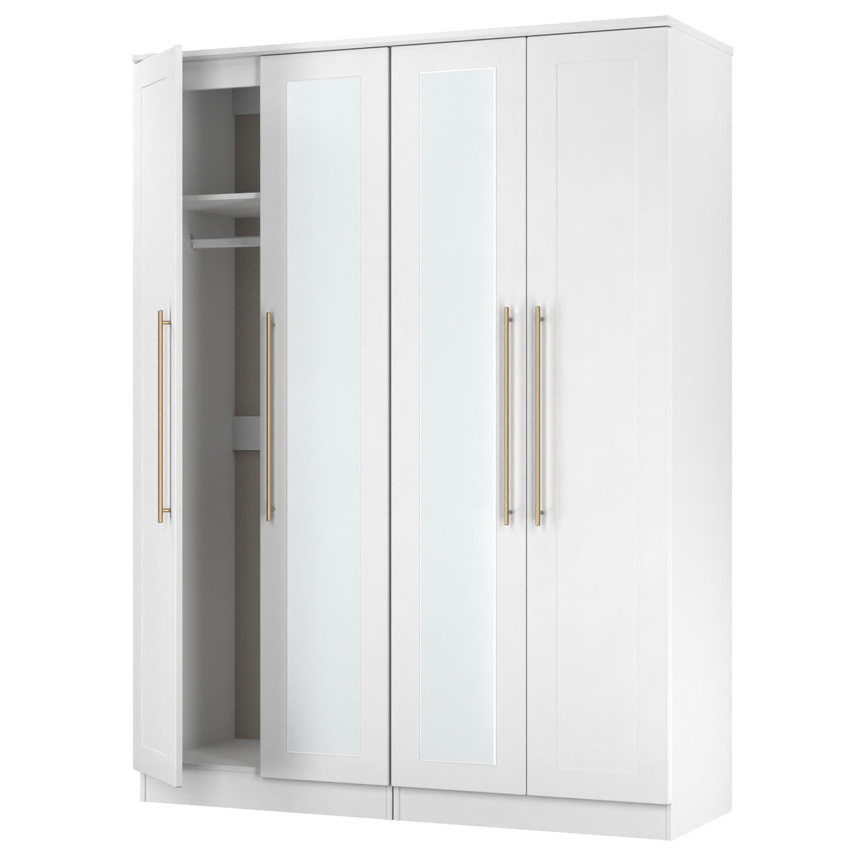 Haworth Tall 4 Door Mirrored Wardrobe