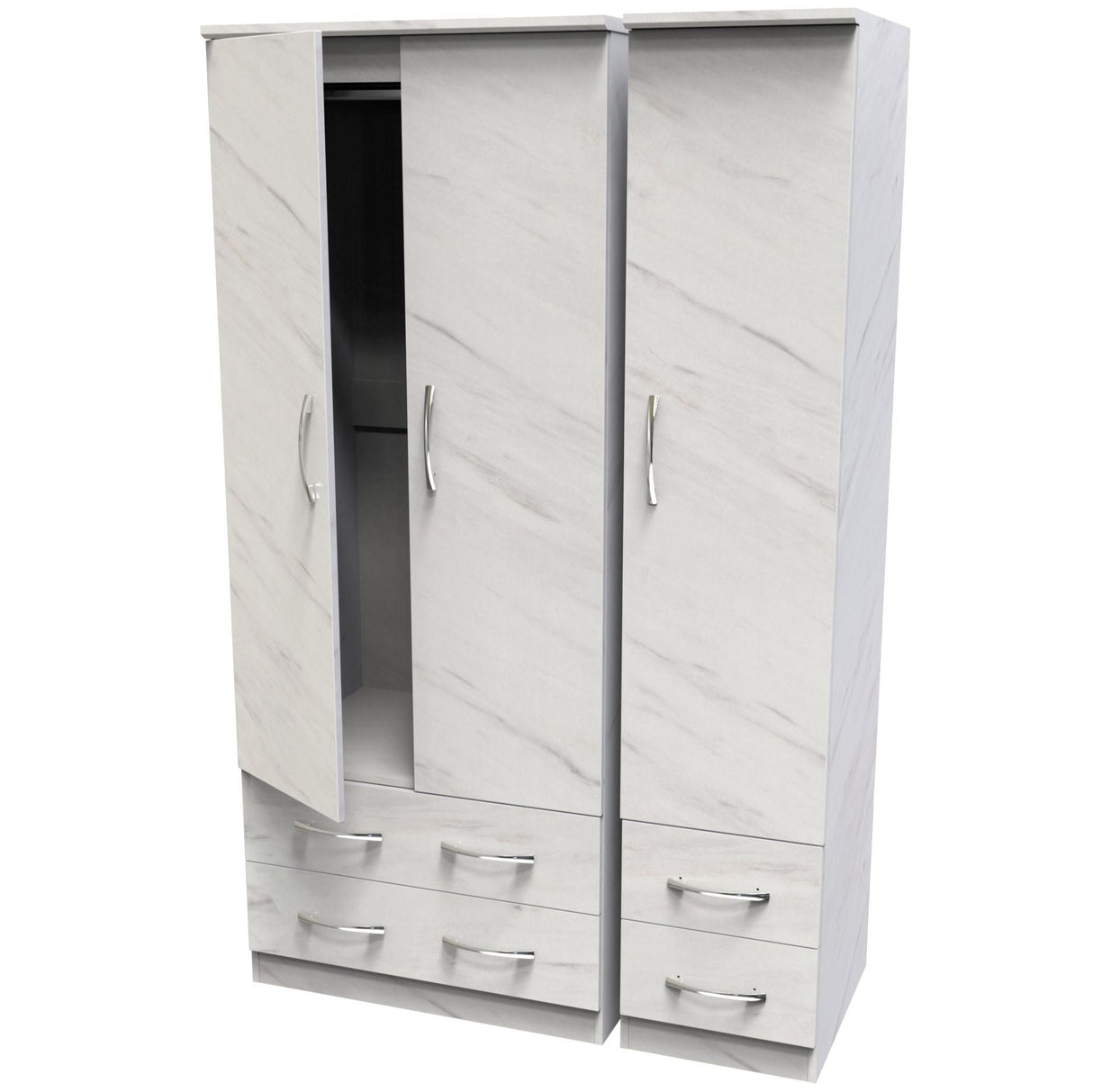 Avon 4 Drawer 3 Door Triple Wardrobe