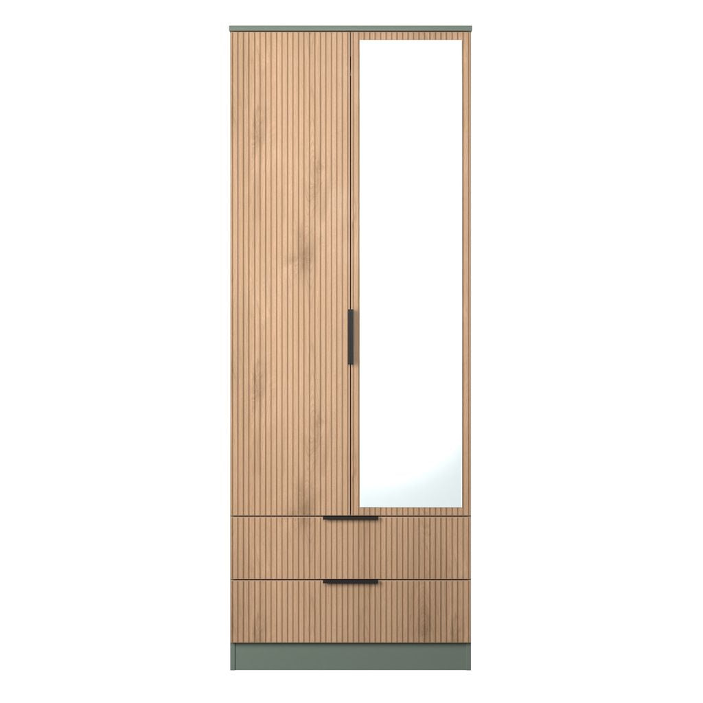 Java Tall Mirrored 2 Drawer 2 Door Double Wardrobe