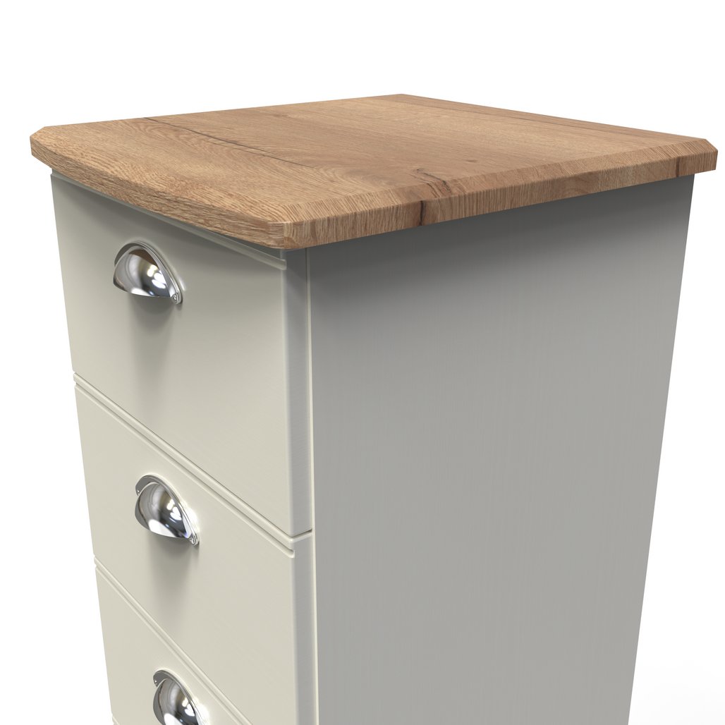 Victoria 5 Drawer Bedside Table with Riviera Oak Top