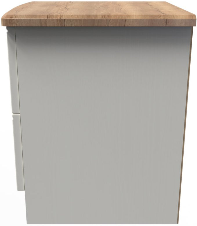 Victoria 2 Drawer Bedside Table with Riviera Oak Top