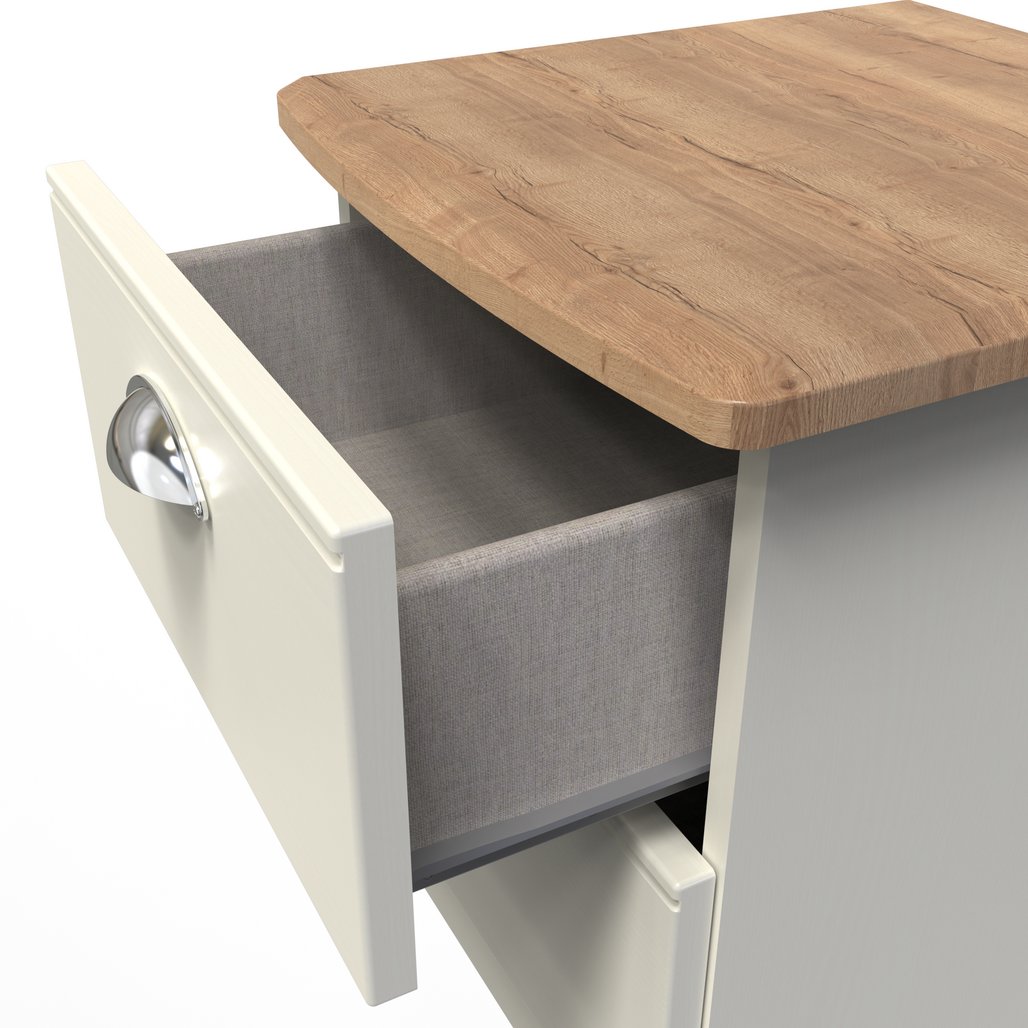 Victoria 2 Drawer Bedside Table with Riviera Oak Top