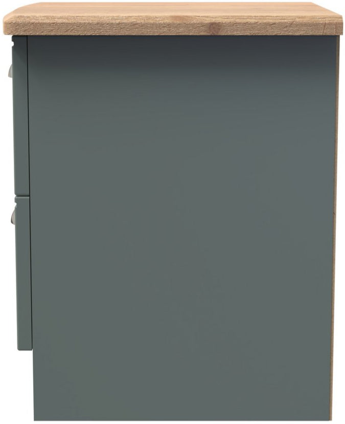 Victoria 2 Drawer Bedside Table with Riviera Oak Top