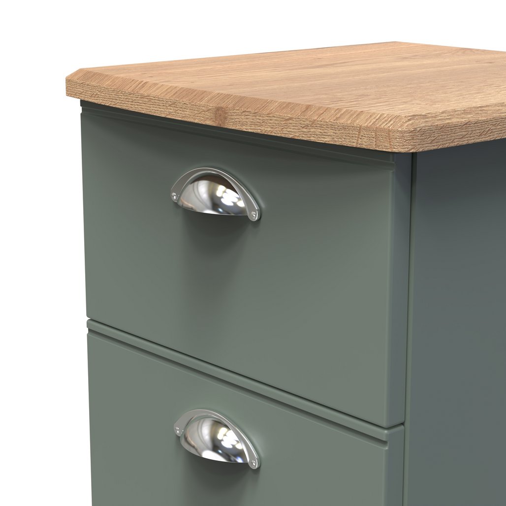 Victoria 2 Drawer Bedside Table with Riviera Oak Top