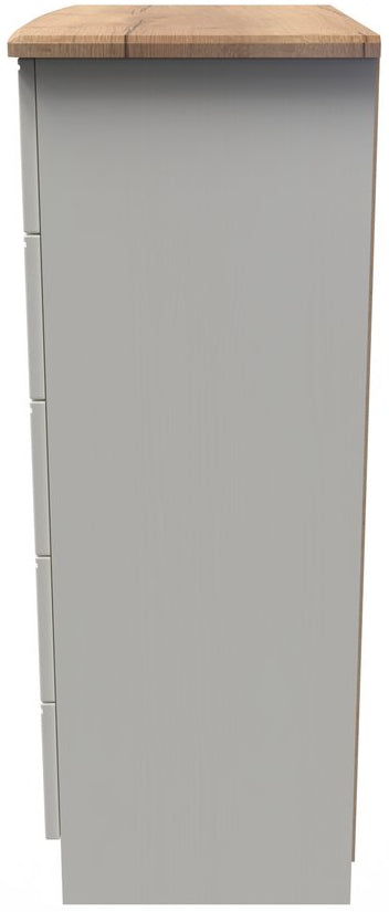 Victoria 5 Drawer Chest with Riviera Oak Top