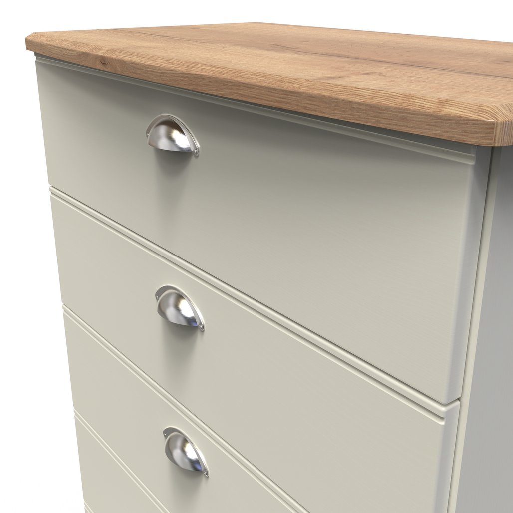 Victoria 5 Drawer Chest with Riviera Oak Top