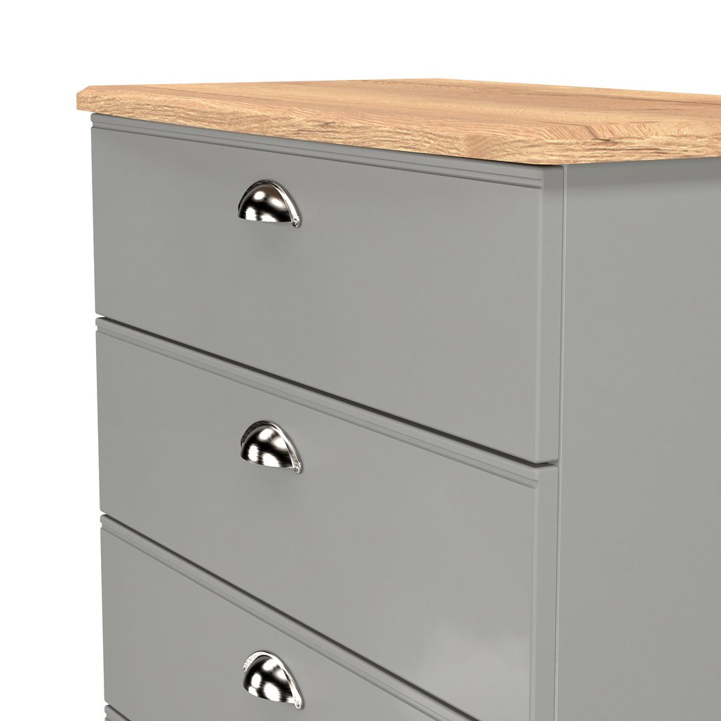Victoria 5 Drawer Chest with Riviera Oak Top