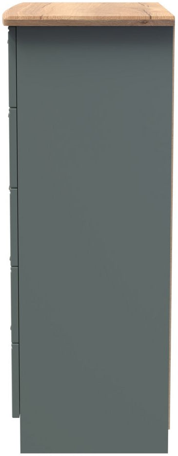 Victoria 5 Drawer Chest with Riviera Oak Top