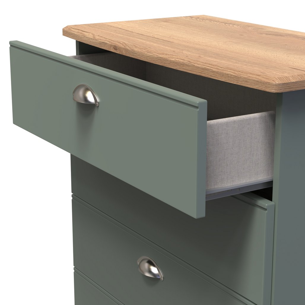 Victoria 5 Drawer Chest with Riviera Oak Top