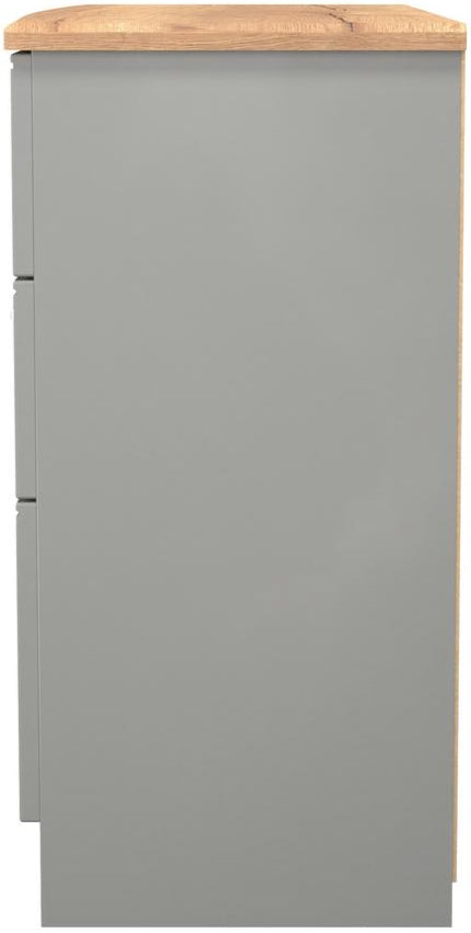 Victoria 6 Drawer Midi Chest with Riviera Oak Top