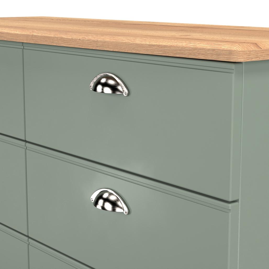 Victoria 6 Drawer Midi Chest with Riviera Oak Top