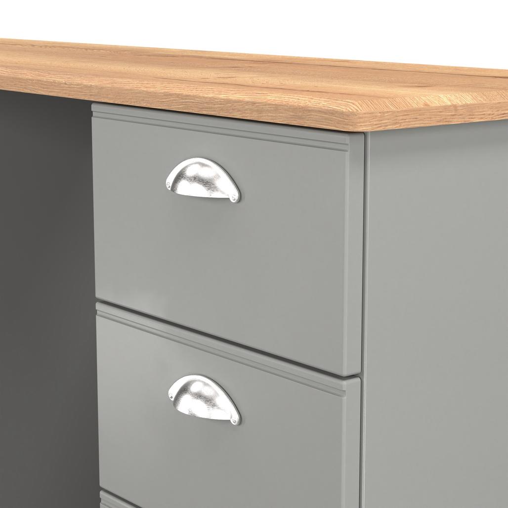 Victoria 6 Drawer Double Pedestal Desk with Oak Top