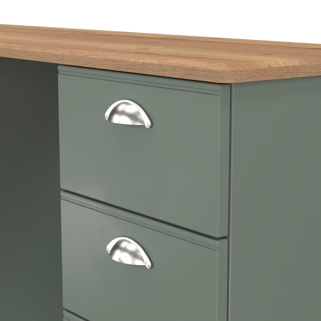 Victoria 6 Drawer Double Pedestal Desk with Oak Top